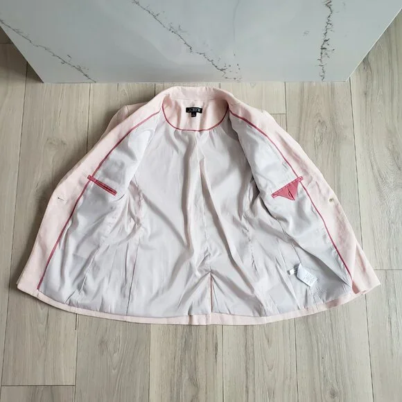J Crew Blazer Womens 4 Pink Alexandra Linen Stretch Blend - Picture 5 of 11